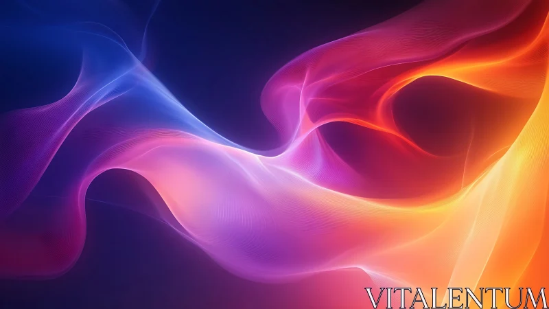 Color gradient light waves form flowing abstract ribbons
