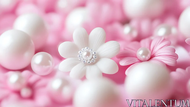 Pearlescent Flower with Crystalline Center.