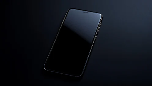 Modern smartphone rendered in dark studio lighting.