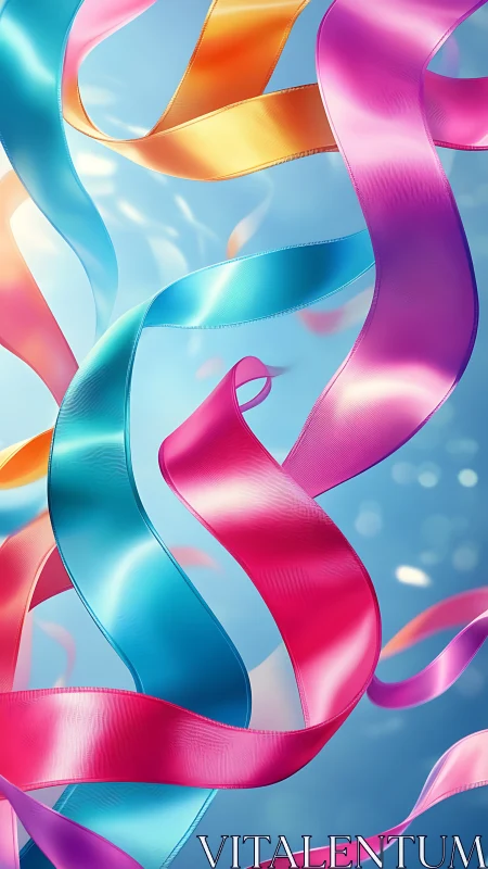 Flowing Ribbons: Vibrant Abstract Composition