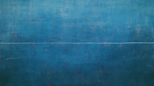 Monochrome cyan field bisected by precise linear horizon.