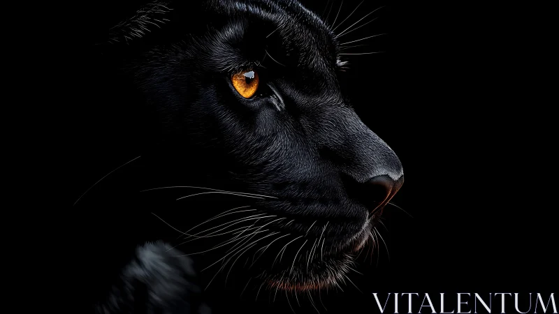 Black cat with golden eyes against dark background
