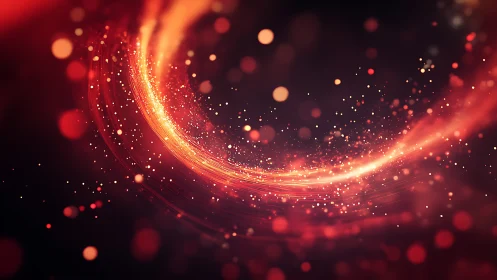 Ember-lit stardust ribbon swirling through cosmic night.