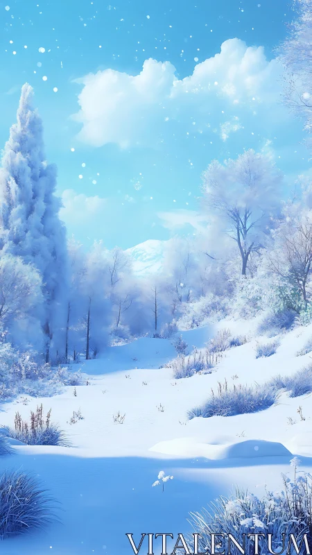 Quiet winter landscape under clear blue sky.