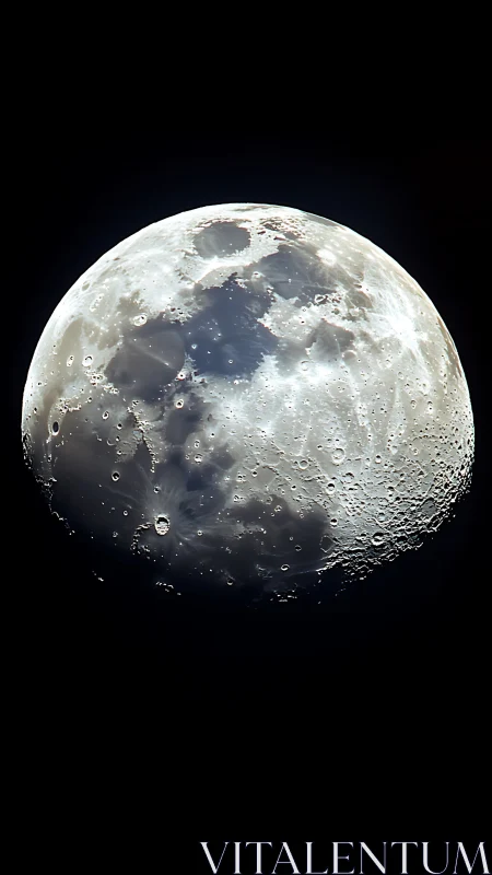 Moon close-up reveals rugged craters and glowing maria.