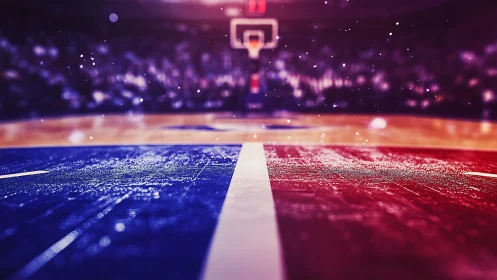 Courtside sparks shimmer as the painted lane dreams loud