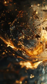 Golden Liquid Splash Impact.