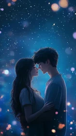 Two souls collide beneath an infinite celestial tapestry.