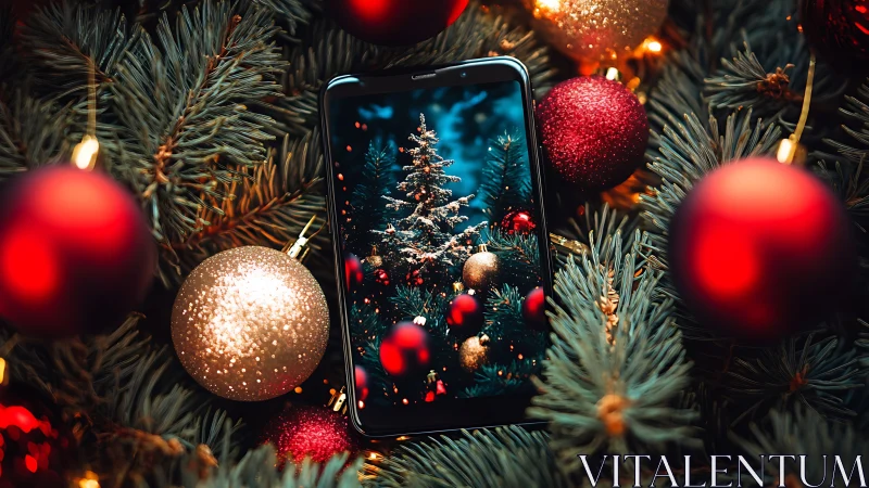 Cozy holiday magic glowing from a smartphone screen.