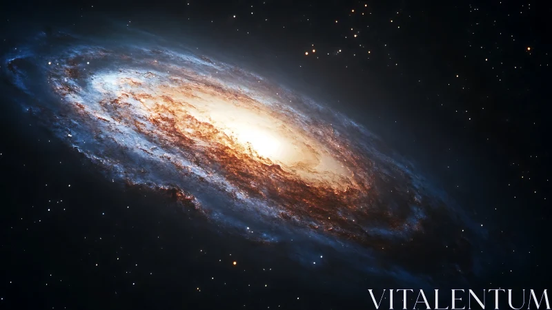 Edge-on barred spiral galaxy with luminous central bulge