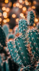 Macro cactus portrait with bokeh-rich golden light field.