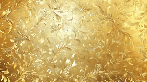 Ornate gold foil background with embossed swirling floral motifs
