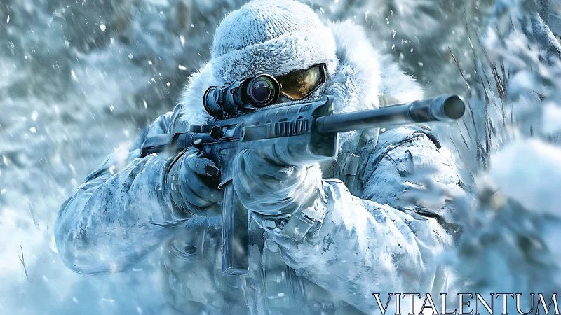 Winter Sharpshooter Masterfully Commands the Snowy Battlefield