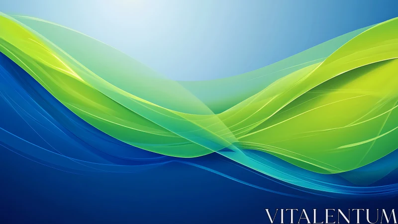 Gentle green and blue waves flowing in calm harmony.