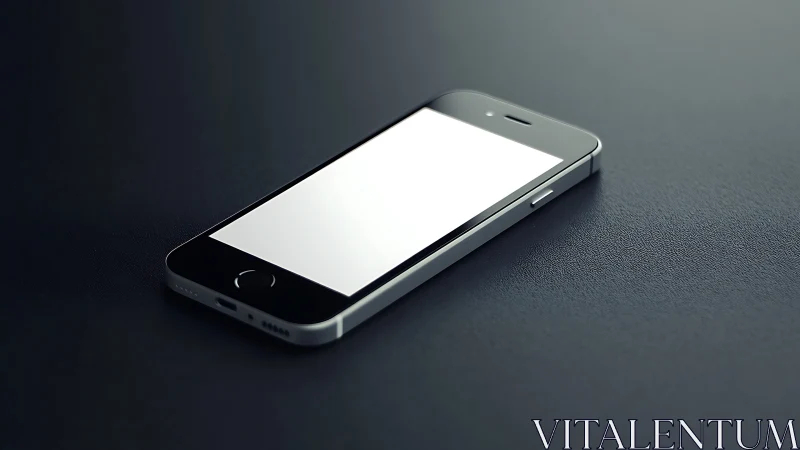 Smartphone with Blank Display on Textured Surface.