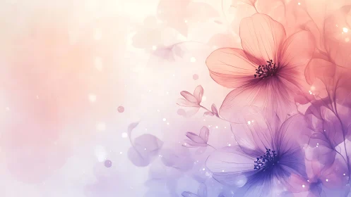 Soft Gradient Flowers with Ethereal Pink Purple Bokeh.
