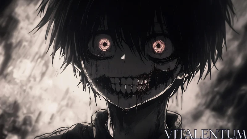 Grinning void-boy carves a smile into the storming dark