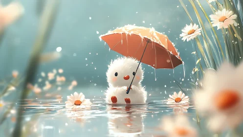 Puddle-Dancing Cloudling Braves the Downpour.