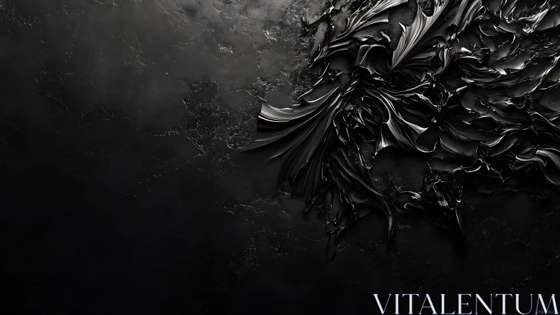 Midnight obsidian swirls carve motion into a dark void.