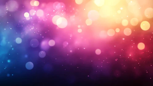 Soft rainbow bokeh lights drifting through dreamy color.