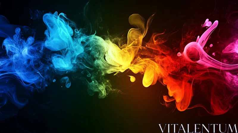 Chromatic vapor dynamics across multicolor fluid plumes.
