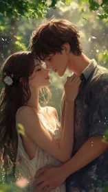 Whispered Promises Beneath Emerald Canopy.