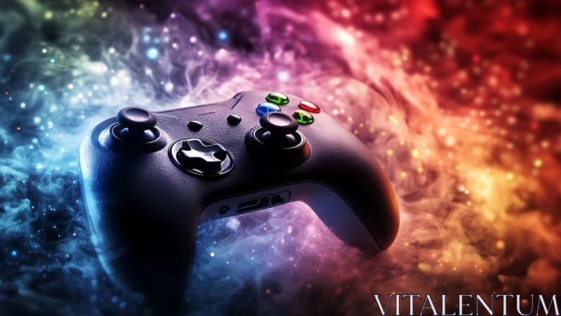 Xbox Series X Controller with Energetic Quantum Particle Effects.