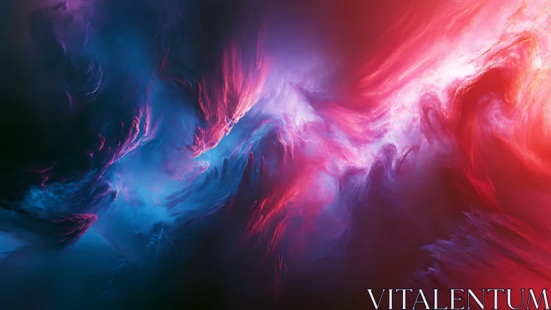 Gradient nebula structure displays contrasting chromatic fields