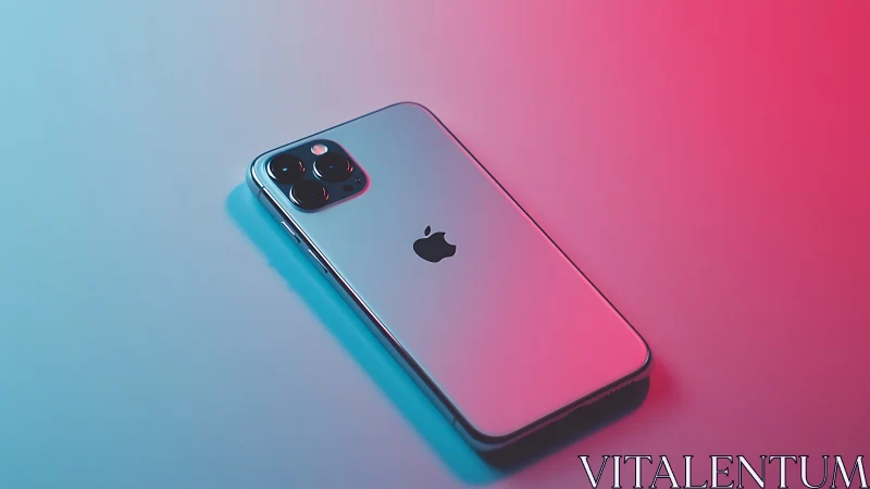 iPhone 12 Pro with Quad Camera on Gradient Background.
