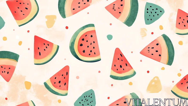 Playful watermelon slice pattern brightens a summer backdrop