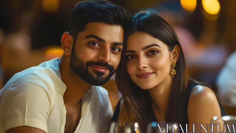 Evening intimacy captured in warm nighttime setting.