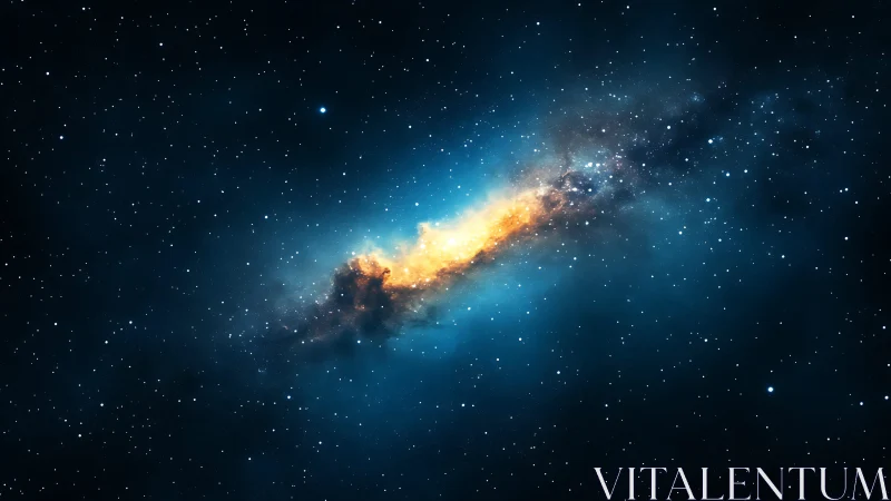 Stellar ember river blazing quietly across midnight space.