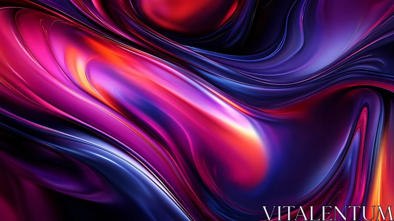 Luminous magenta waves in flowing abstract 3D ribbons.