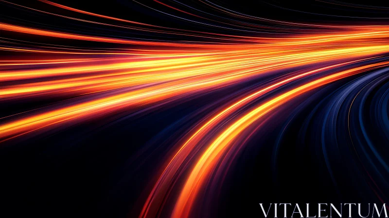 Dynamic light trails in motion, abstract digital art style.