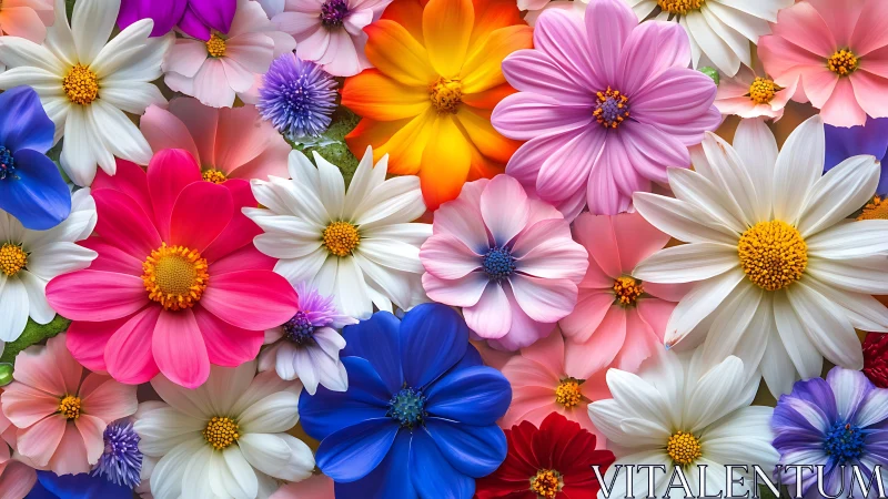 Vibrant Cosmos of Blooming Daisies in Every Rainbow Hue