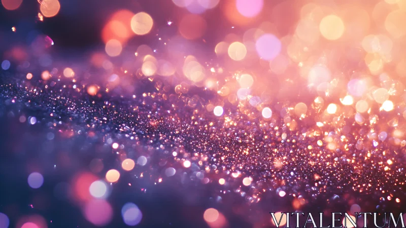 Glittering lights drift softly in a dreamy violet glow