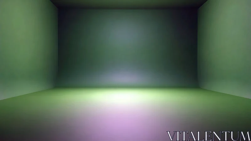 Soft green room glowing with gentle dreamy light.