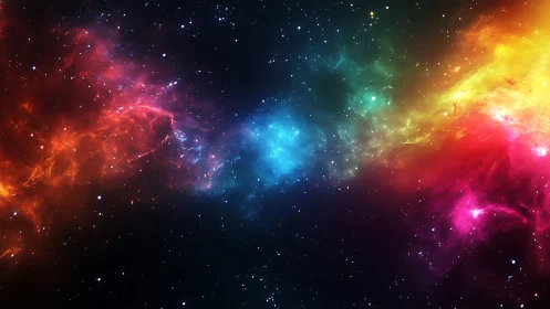 Cosmic paintbrush sweeps a rainbow nebula across deep space