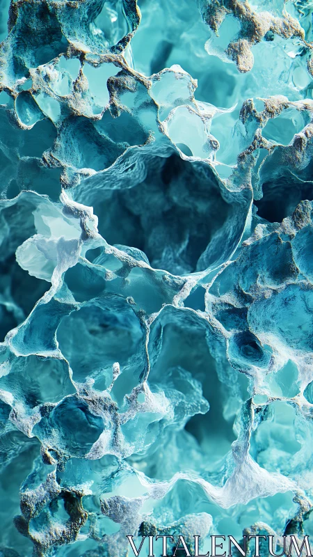 Dreamy turquoise ice caverns in a soft abstract glow.