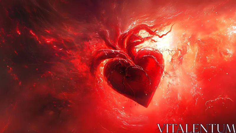 Burning Heart in Ethereal Flame and Light.