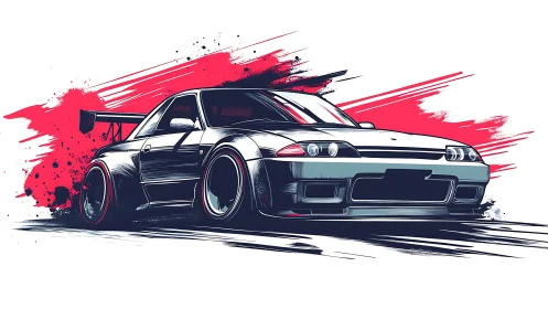 Modified coupe is illustrated with angular forms and motion