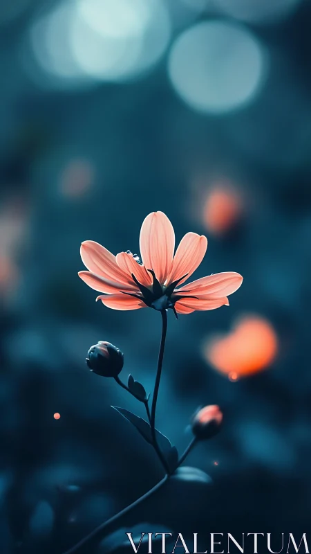 Coral Bloom in Twilight Bokeh Setting