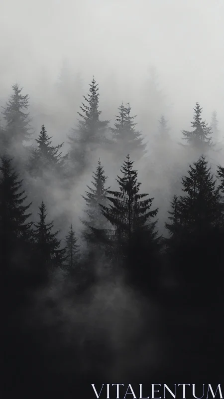 Forest Whispers: Beauty Lost in Misty Mountains.