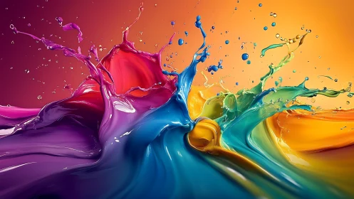 Dynamic multi-color liquid collision renders fluid energy