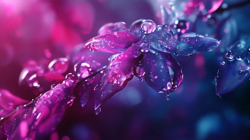 Neon Petals: Where Light Kisses Water Droplets.