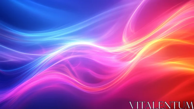 Colorful light trails flow diagonally across a gradient background