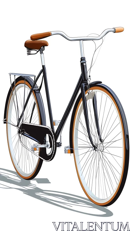 Vintage Cruiser Bicycle with Leather Saddle and Curved Frame.