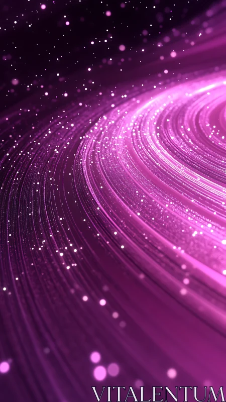 Velvet cosmic stream of sparkling violet stardust curves softly.