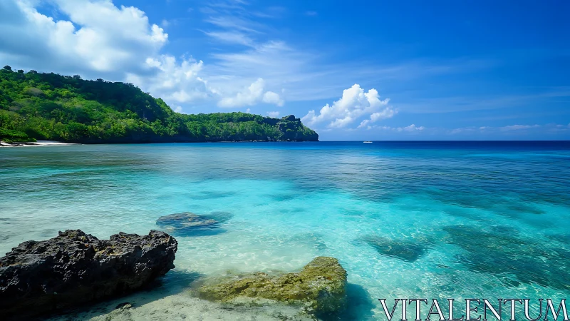 Turquoise Cove Whispers: Where Jungle Meets Endless Blue.