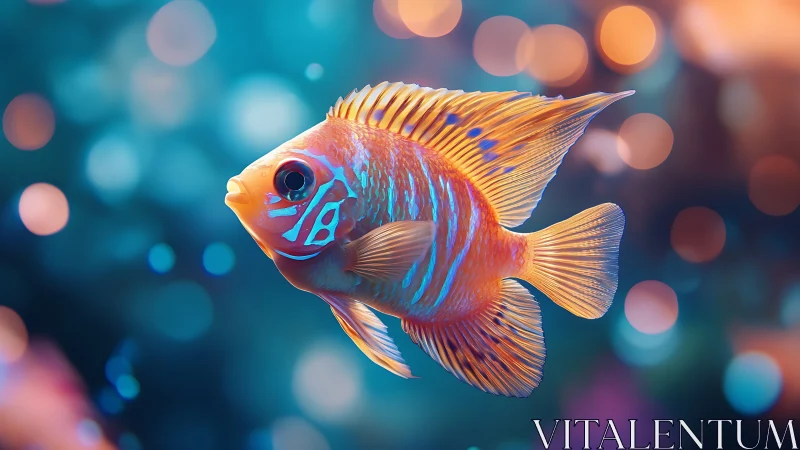 Shimmering coral reef fish drifting through dreamy light.